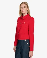 Tommy Hilfiger Women's Textured Button-Front Jacket