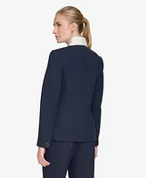 Tommy Hilfiger Women's Contrast Stand-Collar Blazer