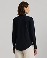 Lauren Ralph Roll-Tab-Sleeve Button-Front Shirt