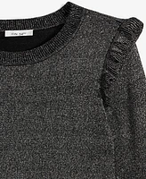 On 34th Women's Ruffle-Trim Crewneck Lurex Sweater, Created for Macy's