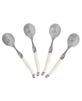 French Home, Set of 4, Laguiole Soup Spoons with Faux Ivory Handles