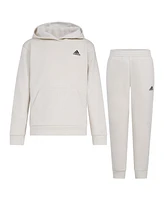 adidas Big Boys Minimal Logo Fleece Pullover, 2-Piece Set