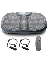 Sunny Health & Fitness Vibration Plate w Resistance Bands & Oscillation Therapy Platform