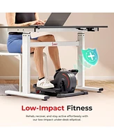 Sunny Health & Fitness Smart Electric Motorized Under Desk Mini Elliptical Cardio Exerciser, Exclusive SunnyFit App Enhanced Bluetooth Connectivity