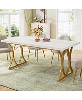 Tribesigns Modern Dining Table for 6 People, 63 L x31W x 30 H Inches Rectangle Kitchen Dinner Dinning Room&Kitchen, Living Room