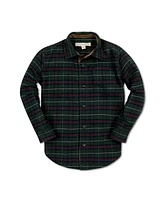 Hope & Henry Boys Organic Long Sleeve Flannel Shirt with Suede Detail