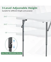 Sugift 3-Level Height Adjustable Folding Table