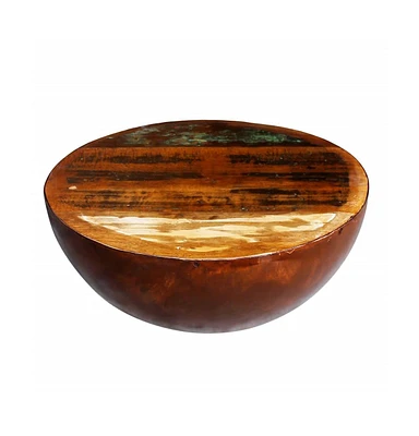 vidaXL Coffee Table Bowl-shaped with Steel Base Solid Reclaimed Wood