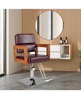 Sugift Hydraulic Barber Chair Salon Chair for Hair Stylist with 360 Degrees Swivel