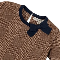 Hope & Henry Baby Girls Organic Long Sleeve Bow Detail Intarsia Sweater Dress