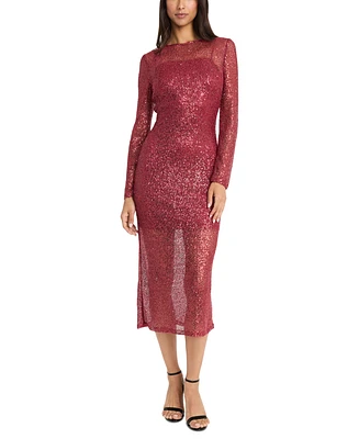 Donna Morgan Women's Sequined Midi Dress