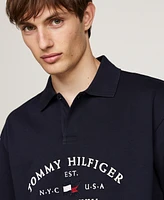 Tommy Hilfiger Men's Long Sleeve Nautical Arch Logo Polo Sweatshirt