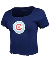 Boxercraft Women's Navy Chicago Fire Baby Rib T-Shirt