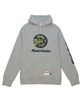 Mitchell & Ness Men's Heather Gray Atlanta Hawks Hardwood Classics Ghost Camo Pullover Hoodie