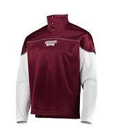 Adidas Men's Maroon Mississippi State Bulldogs Aeroready Knit Quarter-Snap Jacket