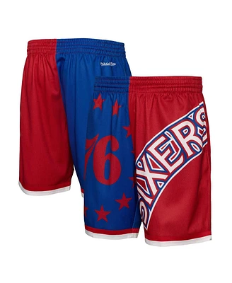 Mitchell & Ness Men's Royal Philadelphia 76ers Big Face 5.0 Fashion Shorts