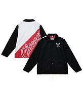 Mitchell & Ness Men's Black Chicago Bulls Big Face 5.0 Coaches Full-Snap Jacket