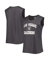 Fanatics Women's Heather Charcoal Las Vegas Raiders Plus Tank Top