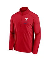 Nike Men's Red Philadelphia Phillies Franchise Logo Pacer Performance Half-Zip Top