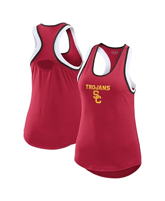 Wear by Erin Andrews Women's Cardinal Usc Trojans Open Hole Razorback Tank Top