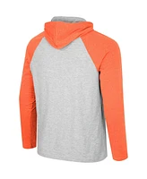 Colosseum Men's Heather Grey Clemson Tigers Hasta La Vista Raglan Hoodie Long Sleeve T-Shirt