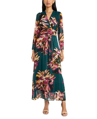 Maggy London Women's Floral-Print Maxi Dress