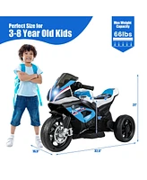 Gymax 12V Kids Ride on Motorcycle Licensed Bmw 3 Wheels Electric Toy w/ Light & Music Red