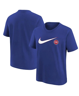 Nike Big Boys and Girls Blue Detroit Pistons Swoosh T-Shirt