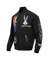 Freeze Max Men's Bugs Bunny Black Looney Tunes Color Chrome Twill Full-Zip Jacket