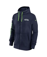 Nike Men's College Navy Seattle Seahawks 2024 Sideline Club Full-Zip Hoodie