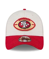 New Era Men's Stone/Scarlet San Francisco 49ers 2024 Sideline Historic 39THIRTY Flex Hat