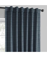 Half Price Drapes Deep Blue Abstract Lounge Embossed Velvet Room Darkening Curtain