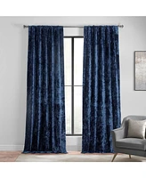 Half Price Drapes Sapphire Blue Lush Crush Velvet Room Darkening Curtain
