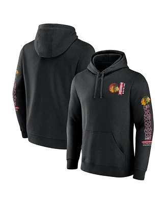 Fanatics Men's Black Chicago Blackhawks Revolution Pullover Hoodie