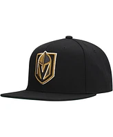 Mitchell & Ness Men's Black Vegas Golden Knights Core Top Spot Snapback Hat