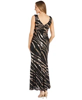 R & M Richards Women's Swirl Sequin Party Dress