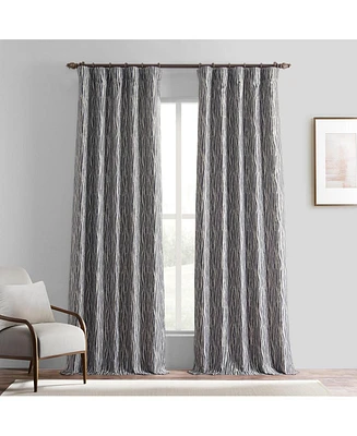 Half Price Drapes Tiger Striped Grey Faux Silk Jacquard Room Darkening Curtain