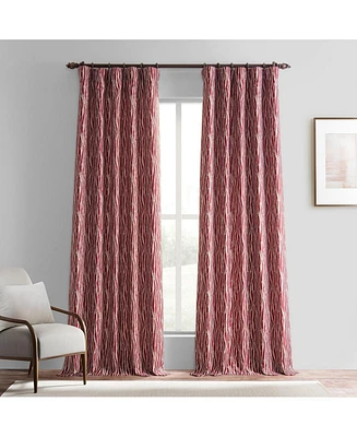 Half Price Drapes Tiger Striped Red Faux Silk Jacquard Room Darkening Curtain
