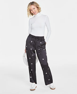 On 34th Women's Rhinestone-Trim Straight-Leg Pants, Created for Macy's