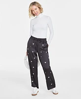 On 34th Women's Rhinestone-Trim Straight-Leg Pants, Created for Macy's