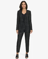 Calvin Klein Women's Collarless Metallic Jacquard Blazer