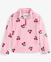 kensie Big Girls Cherry-Print Half-Zip Sweatshirt