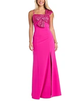 Morgan & Company Juniors' Sequin-Trim Square-Neck Sleeveless Gown