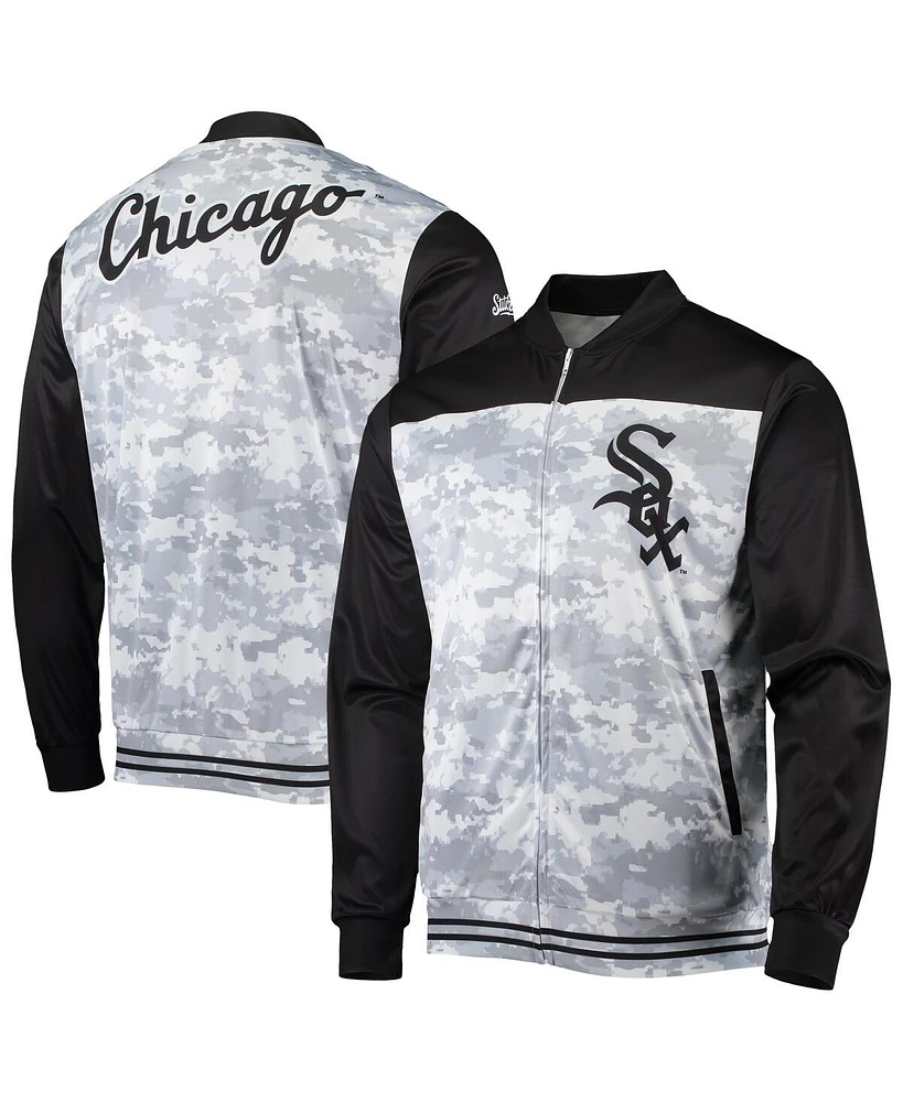 Stitches Men's Black Chicago White Sox Camo Full-Zip Jacket