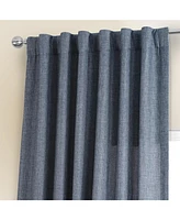 Half Price Drapes Sweden Blue Italian Faux Linen Room Darkening Curtain