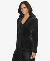 Calvin Klein Women's One-Button Velvet Blazer