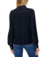 CeCe Women's Stand-Collar Long-Sleeve Blouse