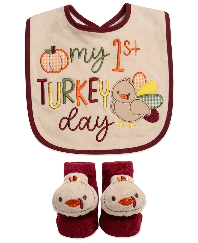 Baby Essentials My 1st Turkey Day Bib & Sock Set