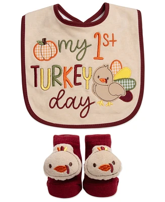 Baby Essentials My 1st Turkey Day Bib & Sock Set