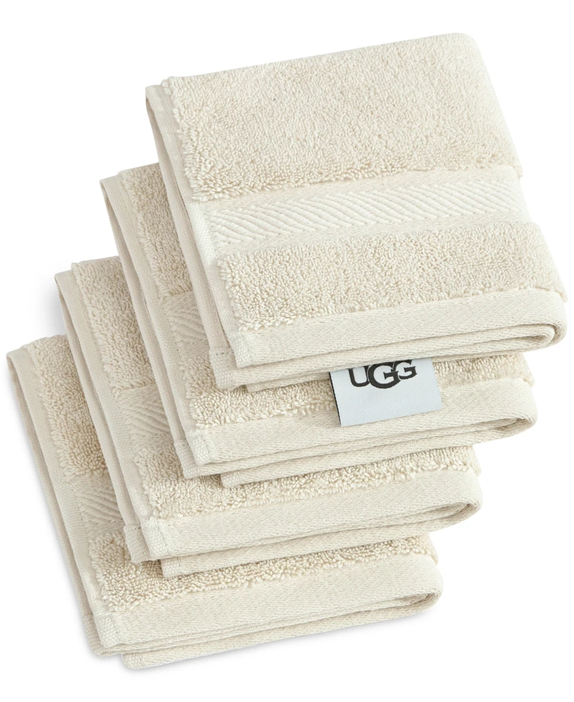 Ugg Holcomb 100% Turkish Cotton 4-Pack Washcloth Set, 13" x